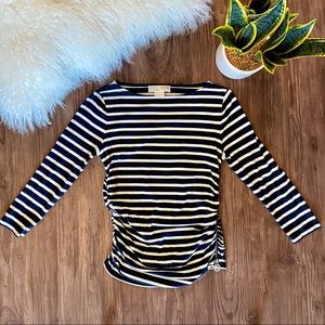 🖤MICHAEL KORS Navy Striped Top w/ Side Zip